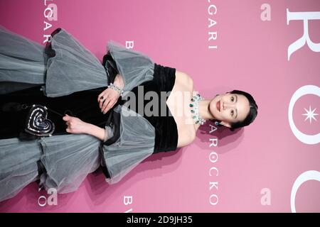 Die chinesische Schauspielerin Li Meng nimmt am 23. Oktober 2020 am Bulgari Red Carpet in Shanghai, China, Teil. Stockfoto