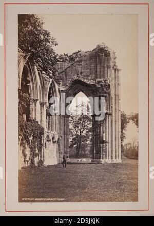 Vintage-Foto von Ruinen der St Mary's Abbey, York, England, 19. Jahrhundert Stockfoto