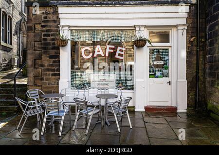 Der klassische Blick auf Sid's Cafe, Holmfirth, West Yorkshire Stockfoto