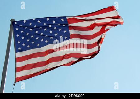 amerikanische Flagge im Wind Stockfoto