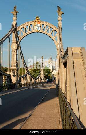 Laufen, deutsch-österreichische Grenze, Salzach-Brücke, Berchtesgaden Stockfoto