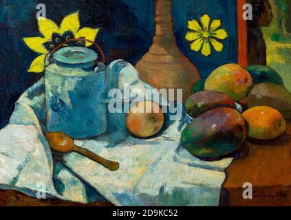 Stillleben mit Teekanne und Obst, Paul Gauguin, 1896, Metropolitan Museum der Kunst, Manhattan, New York City, USA, Nordamerika Stockfoto