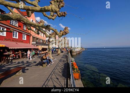 Seepromenade in Meersburg am Bodensee, Schwaben, Baden-Württemberg, Deutschland Stockfoto