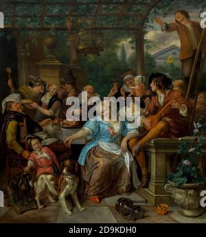 Merry Company on a Terrace, Jan Steen, um 1670, Metropolitan Museum of Art, Manhattan, New York City, USA, Nordamerika Stockfoto