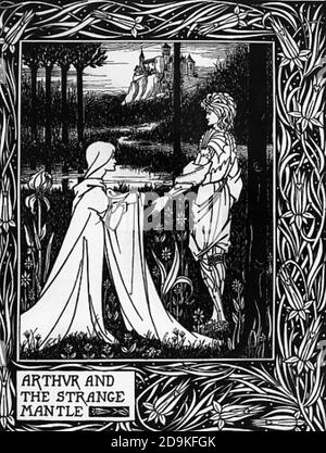 AUBREY BEARDSLEY (1872-1898) englischer Illustrator und Autor. Illustration aus 'Le Morte d'Arthur' von Thomas Mallory, sein erster auftrag 1893. Stockfoto