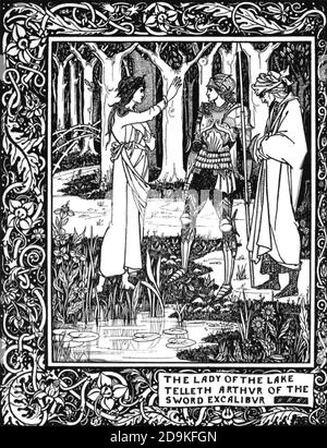 AUBREY BEARDSLEY (1872-1898) englischer Illustrator und Autor. Illustration aus 'Le Morte d'Arthur' von Thomas Mallory, sein erster auftrag 1893. Stockfoto