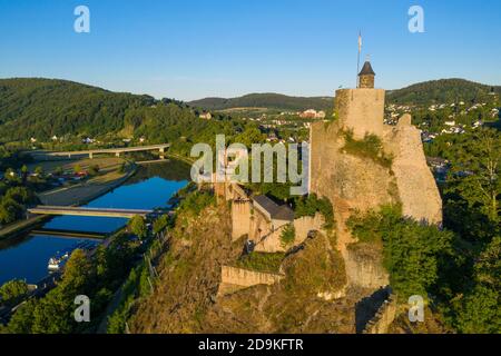 Saarburg Ruine in Saarburg, Saartal, Rheinland-Pfalz, Deutschland Stockfoto