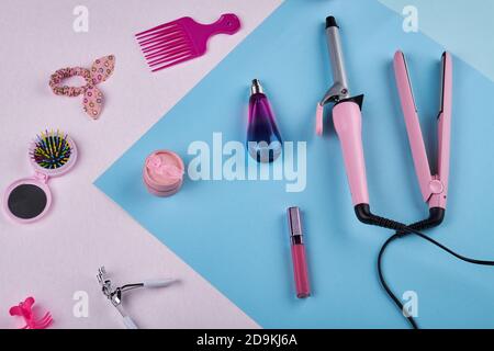 Kollektion von Damen Accessoires. Stockfoto