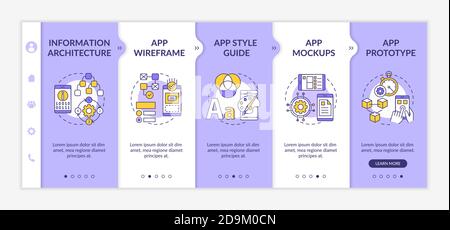 UI und UX Design Schritte Onboarding Vektor Vorlage Stock Vektor