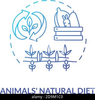 Tiere natürliche Ernährung blau Gradient Konzept Symbol Stock Vektor