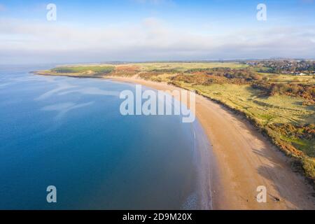 Luftaufnahme von Gullane Beach und Bents in East Lothian, Schottland UK Stockfoto