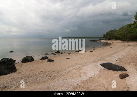 Bama Beach ist eines der touristischen Ziele in Baluran Nationalpark, Situbondo, Ost-Java, Indonesien. Stockfoto