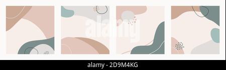 Set von abstrakten Hintergrund Umriss von geometrischen Formen in einem minimalen trendigen Stil Vektor-Vorlagen für Social Media Post, Poster, Karten, Cover, Print Stock Vektor