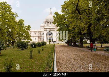 Blick auf das berühmte Victoria Memorial Denkmal in Kolkata, Stockfoto