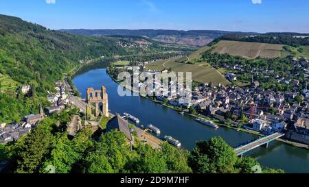 Grevenburger Ruinen oberhalb von Traben-Trabach, Moseltal, Rheinland-Pfalz, Deutschland Stockfoto