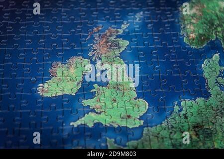 Jigsaw-Karte von Großbritannien Stockfoto
