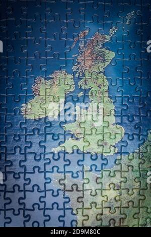 Jigsaw-Karte von Großbritannien Stockfoto