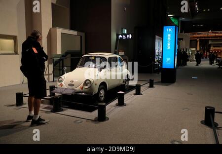 Die erste japanische Masse produziert 'Light Car'Subaru 360 Display in Edo-Tokyo Museum.Tokyo.Japan Stockfoto