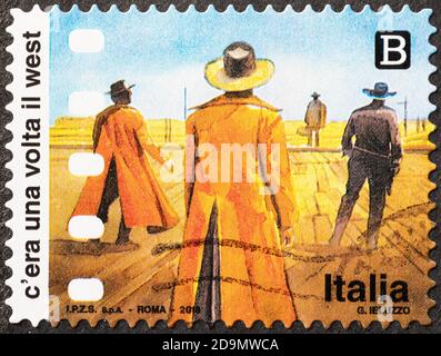 Film Es war einmal im Westen auf Porto Stempel Stockfoto