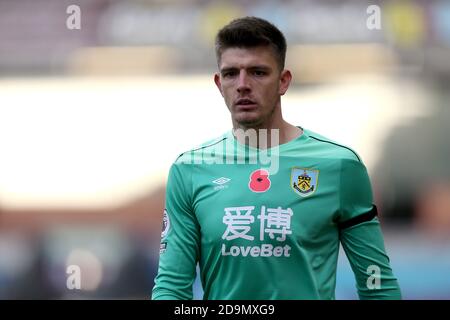 BURNLEY, ENGLAND. 31. OKTOBER Burnley Torwart Nick Pope beim Premier League Spiel zwischen Burnley und Chelsea in Turf Moor, Burnley am Samstag, 31. Oktober 2020. (Quelle: Tim Markland, Mi News) Stockfoto