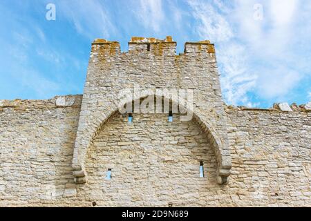Ruinen der mittelalterlichen Burg Visborg in visby schweden Stockfoto