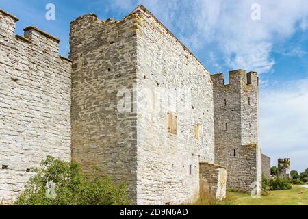 Ruinen der mittelalterlichen Burg Visborg in visby schweden Stockfoto