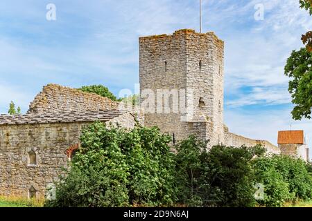 Ruinen der mittelalterlichen Burg Visborg in visby schweden Stockfoto