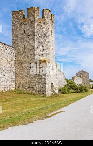 Ruinen der mittelalterlichen Burg Visborg in visby schweden Stockfoto
