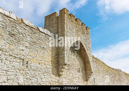 Ruinen der mittelalterlichen Burg Visborg in visby schweden Stockfoto
