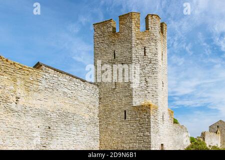 Ruinen der mittelalterlichen Burg Visborg in visby schweden Stockfoto