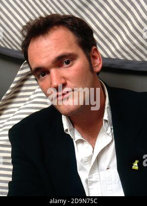 Quention Tarantino wirbt für seinen Film Pulp Fiction at the Blakes Hotel in Kensington, London 1994 Stockfoto