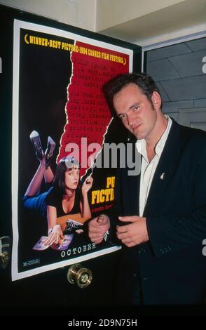 Quention Tarantino wirbt für seinen Film Pulp Fiction at the Blakes Hotel in Kensington, London 1994 Stockfoto