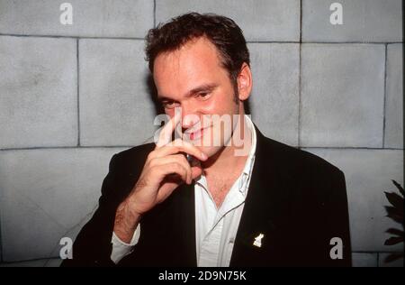 Quention Tarantino wirbt für seinen Film Pulp Fiction at the Blakes Hotel in Kensington, London 1994 Stockfoto