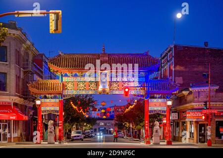 The Gates of Harmonious Interest', Chinatown, Victoria, British Columbia, Kanada Stockfoto