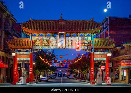 The Gates of Harmonious Interest', Chinatown, Victoria, British Columbia, Kanada Stockfoto