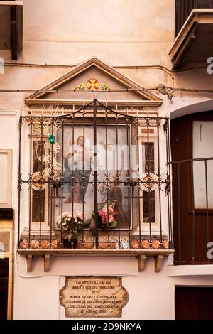 Hauswand, Altar, Palermo, Sizilien, Italien Stockfoto