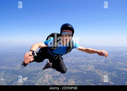 Fallschirmspringer Spaß am Himmel Stockfoto