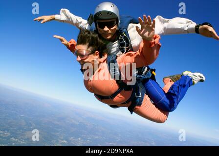 Skydive Tandem Extremsport Stockfoto