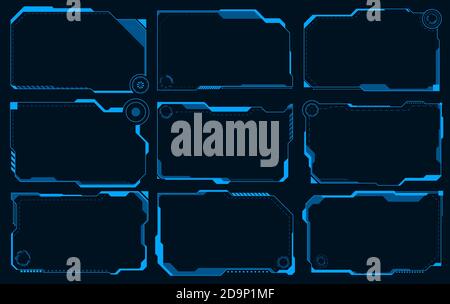 Futuristische HUD Abstracts.Future blau monochome Thema Konzept background.Vector und Illustration Stock Vektor
