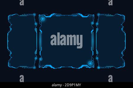 Futuristische HUD Abstracts.Future blau monochome Thema Konzept background.Vector und Illustration Stock Vektor