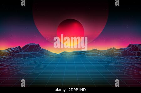 Futuristische HUD Abstracts.Future retro Thema Konzept background.Vector und Illustration Stock Vektor