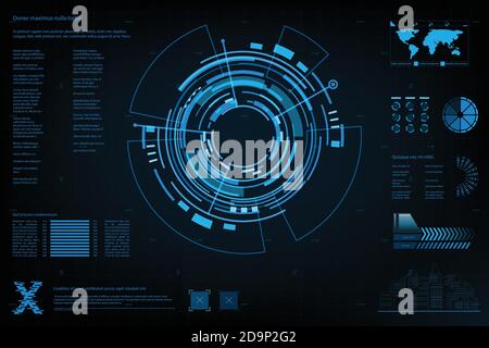 Futuristische abstrakten Hintergrund.Future Thema Konzept background.Data Dashboard, Grafik, Panel digitale concept.Vector Und Abbildung Stock Vektor