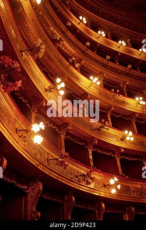 Auditorium im Teatro Massimo in Palermo, Teatro Massimo, Theater, Piazza Verdi, Palermo, Sizilien, Hauptstadt, Großstadt, Italien Stockfoto