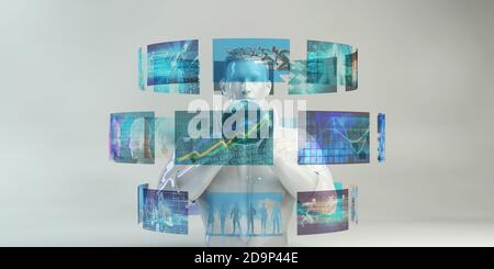 Weltweite Technologie- und massenhafte Verbreitung von neuen Technologien Stockfoto