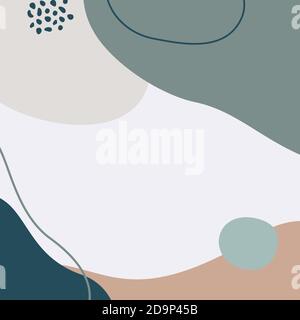 Abstrakt rosa Hintergrund Umriss von geometrischen Formen in einem minimalistischen trendigen Stil. Vector Square Banner für Social Media Post, Poster, Postkarten, Cover Stock Vektor