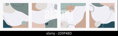 Set von abstrakten Hintergrund Umriss von geometrischen Formen in einem minimalistischen trendigen Stil. Vektorvorlagen für Social Media Post, Poster, Karten, Cover, P Stock Vektor