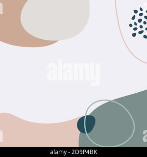 Abstract Hintergrund Umriss von geometrischen Formen in einem minimalistischen trendigen Stil. Vector Square Banner für Social Media Post, Poster, Karten, Cover, Drucke. Stock Vektor
