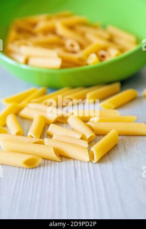 Pasta, italienische Küche, Penne Rigate, mediterrane Ernährung Stockfoto