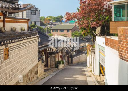 Historisches Bukchon Hanok Dorf in seoul, Südkorea Stockfoto