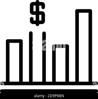 Gewinn Chart Symbol. Übersicht Gewinn chart Vektor Symbol für Web Design auf weißem Hintergrund Stock Vektor